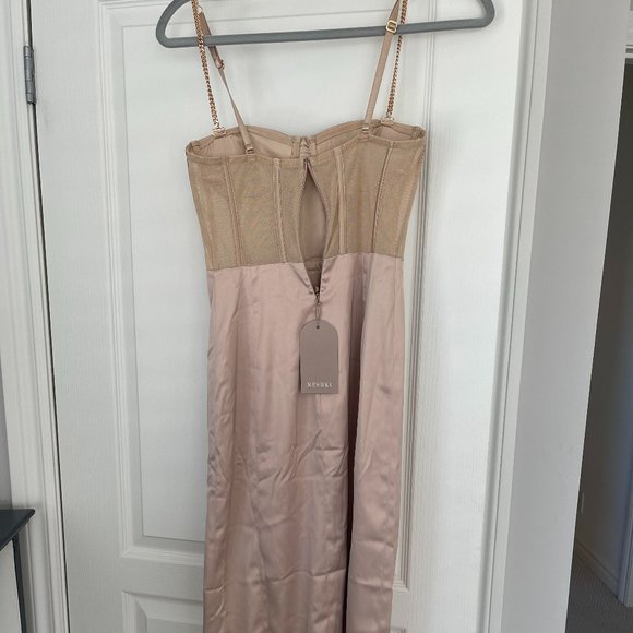MESHKI Corset Midi Dress - Champagne - Picture 2 of 3